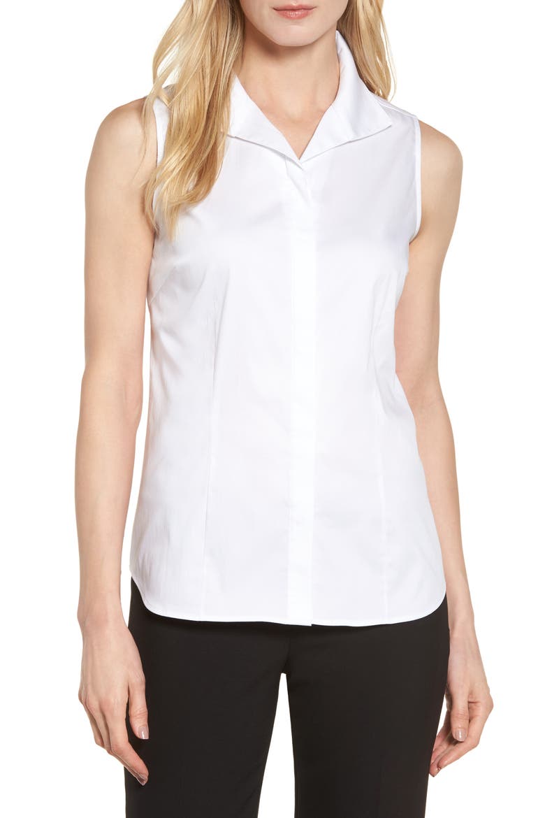 Sleeveless Shirt, Main, color, WHITE