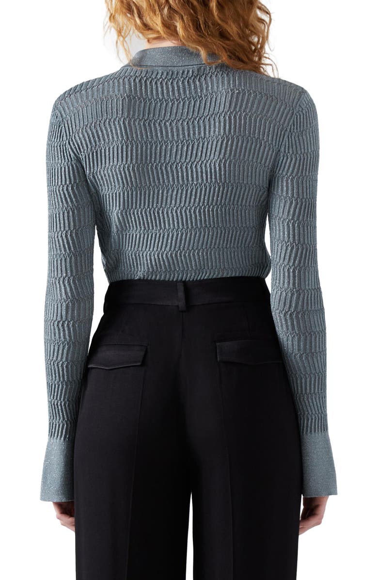 LK Bennett Lara Metallic Knit Top, Alternate, color, 