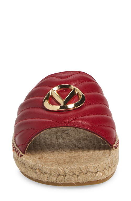 Valentino By Mario Valentino Clavel Espadrille Slide Sandal In Red