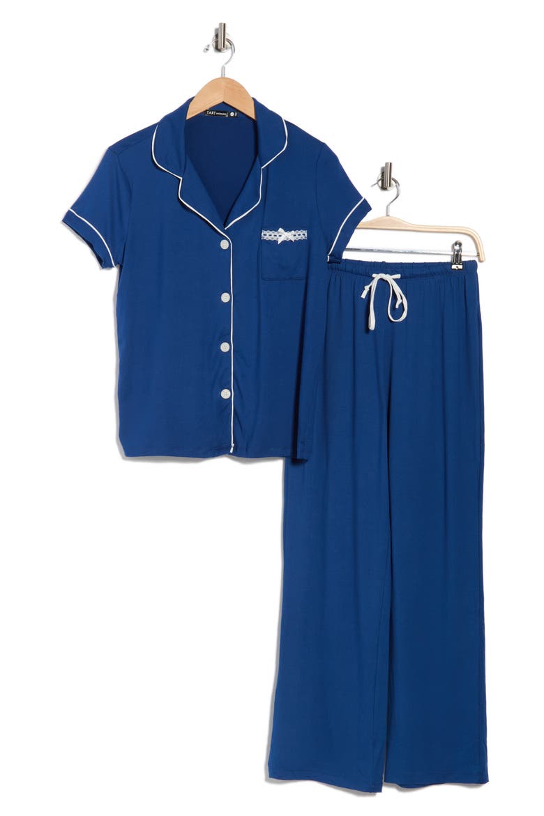 Ginnie Long Pajamas, Alternate, color, NAVY PEONY