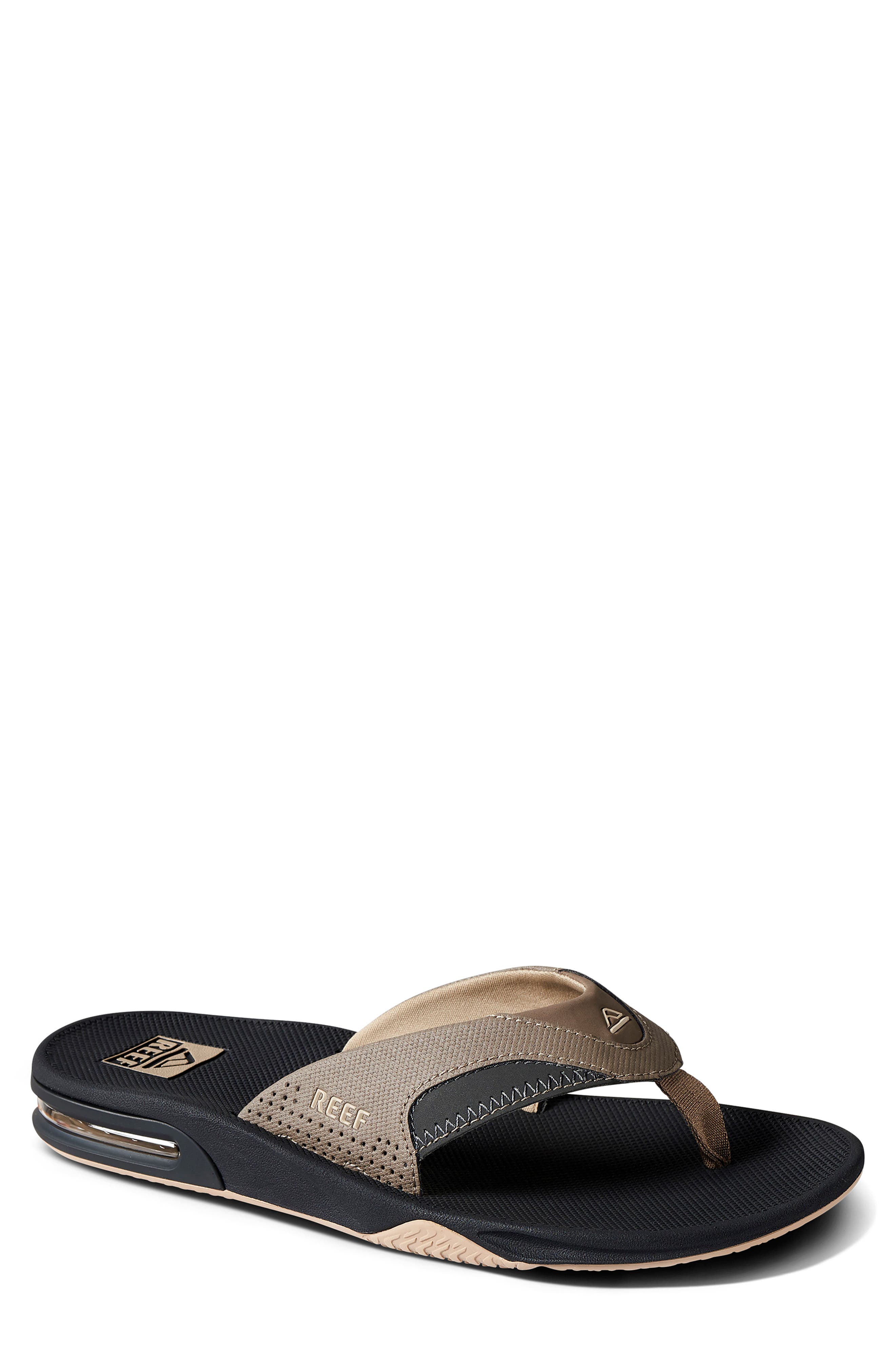 Reef Fanning Flip Flop, Main, color, Fossil/ Raven