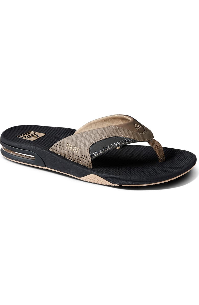 Reef Fanning Flip Flop, Main, color, Fossil/ Raven