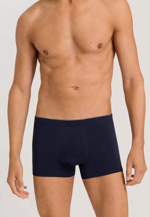 Hanro Cotton Superior Cotton Boxer Brief In Midnight Navy
