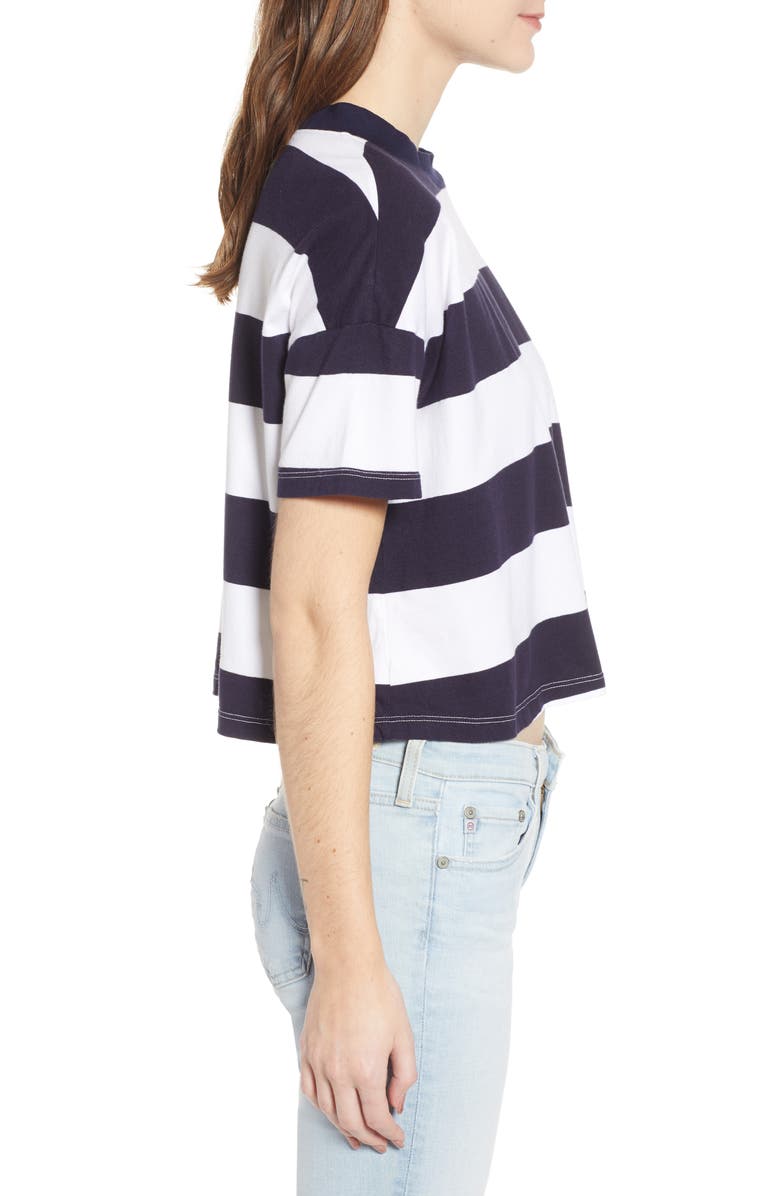 AG Drew Stripe Drop Shoulder Crop Tee, Alternate, color, 