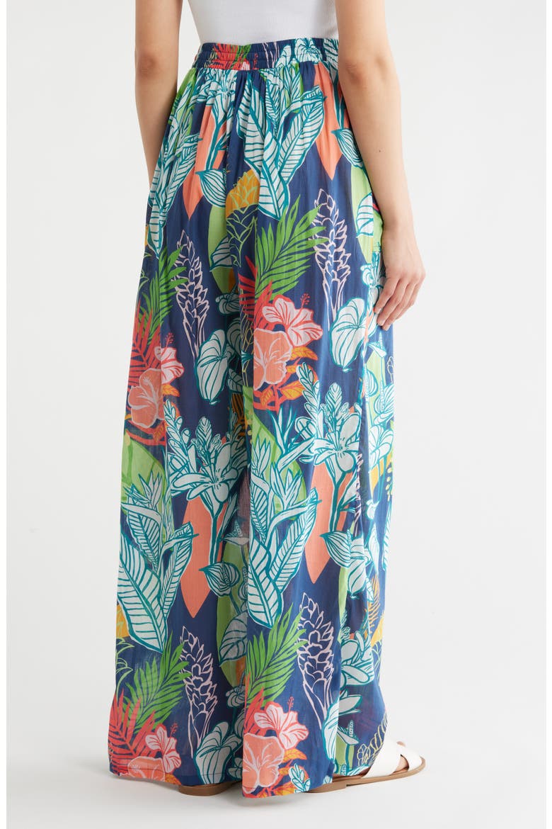 Enchanting Evelyn Wide Leg Cotton Pants, Alternate, color, NAVY
