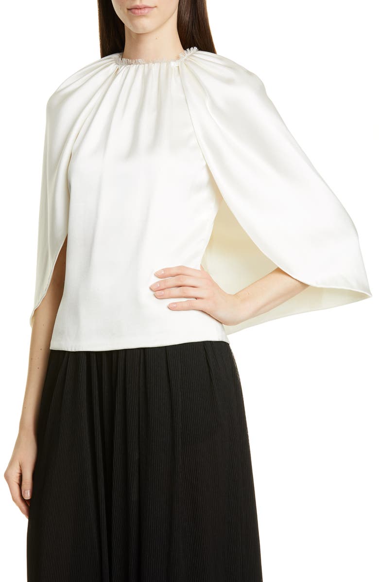 Brandon Maxwell Silk Charmeuse Angel Top, Alternate, color,