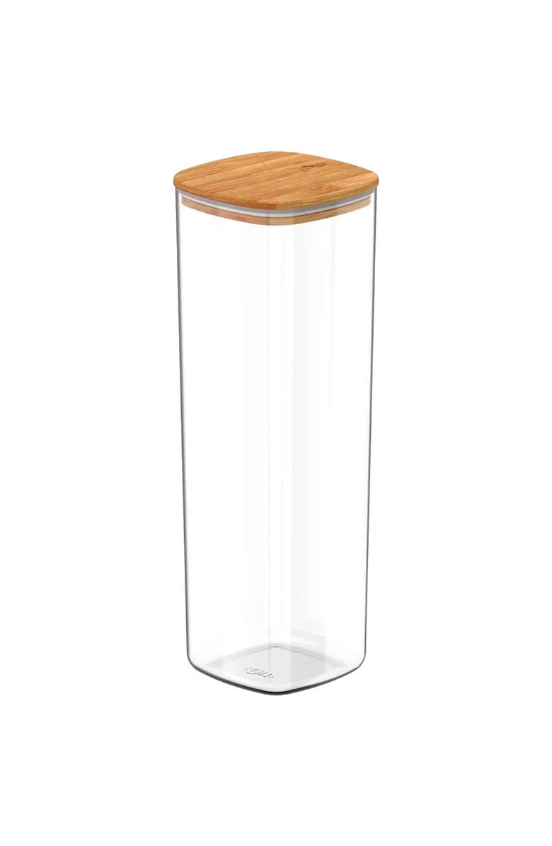 OU Clear Stackable Airtight Food Storage Container with Wood Lid, Main, color,