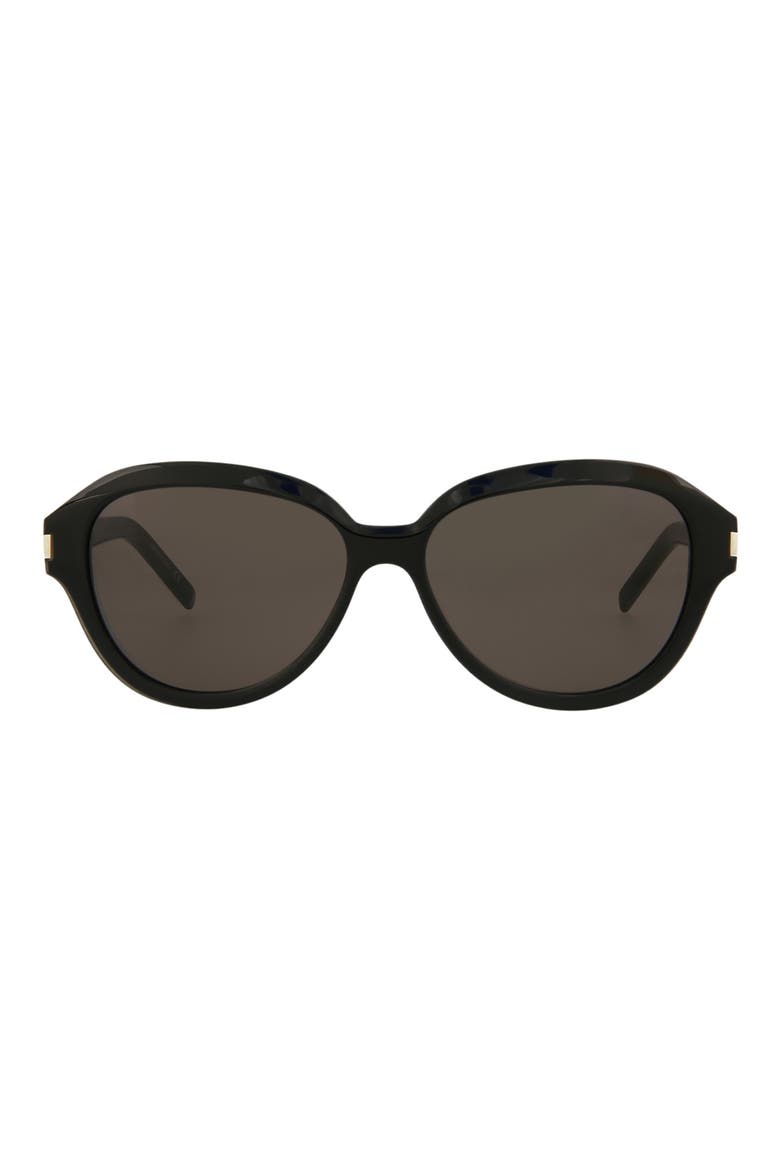 58mm Fashion Round Sunglasses, Main, color, BLACK