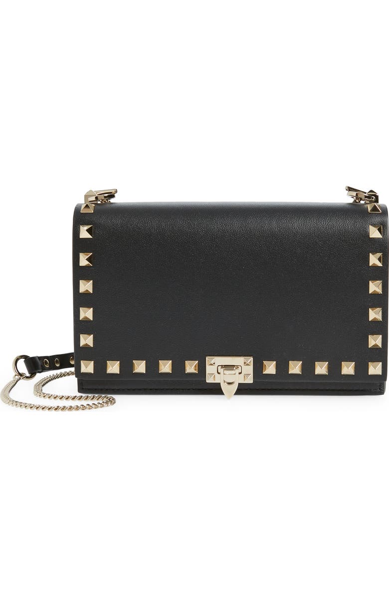 Valentino Garavani Rockstud Leather Crossbody Bag, Main, color,