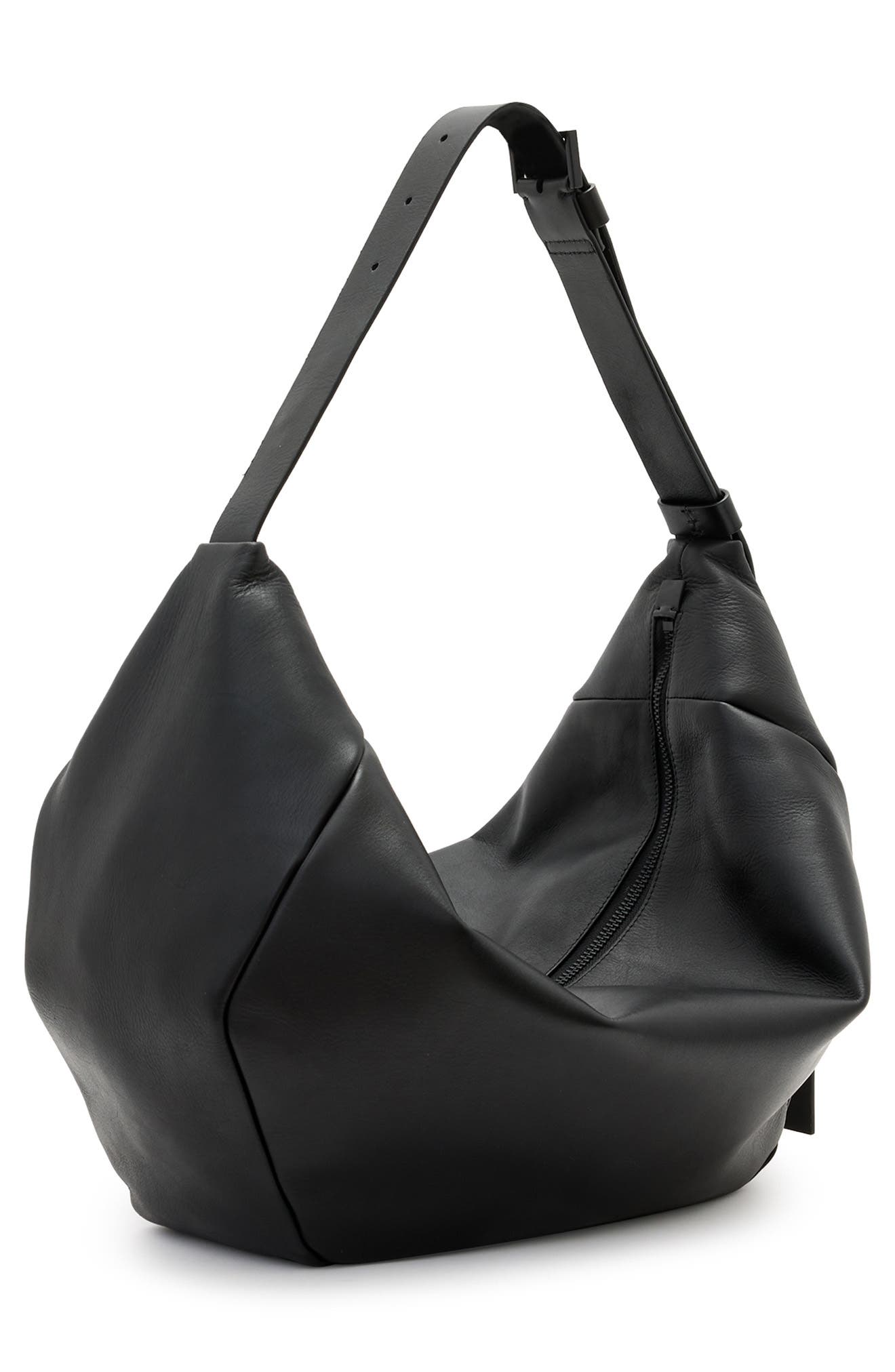 AllSaints Madea Oversize Leather Shoulder Bag, Alternate, color, 