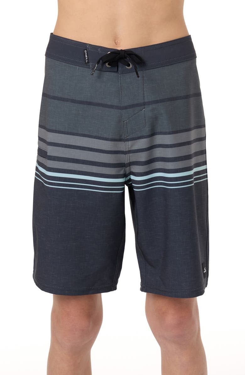 O'Neill Kids' Hyperfreak Heat Stripe Swim Trunks, Main, color,
