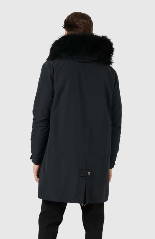 Gorski Parka With Shearling Lamb Trim In Blue