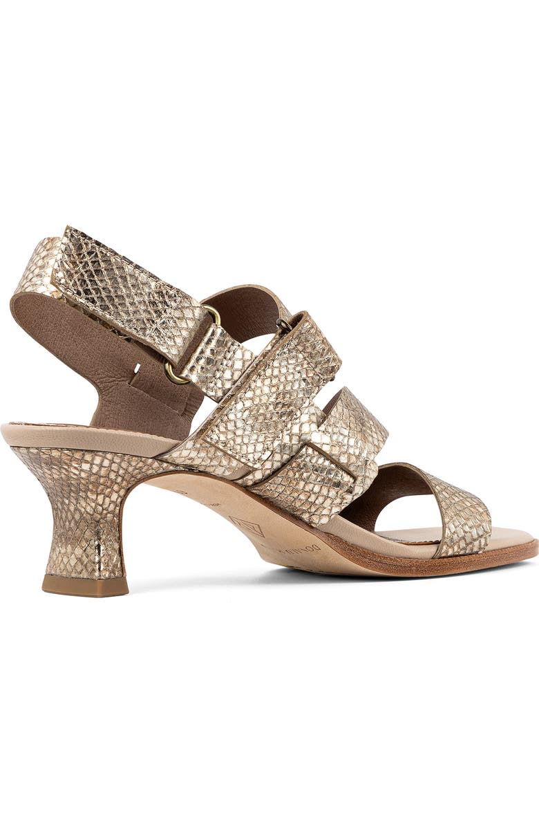 Donald Pliner Fisherman Kitten Heel Sandal, Alternate, color, Platino Embossed