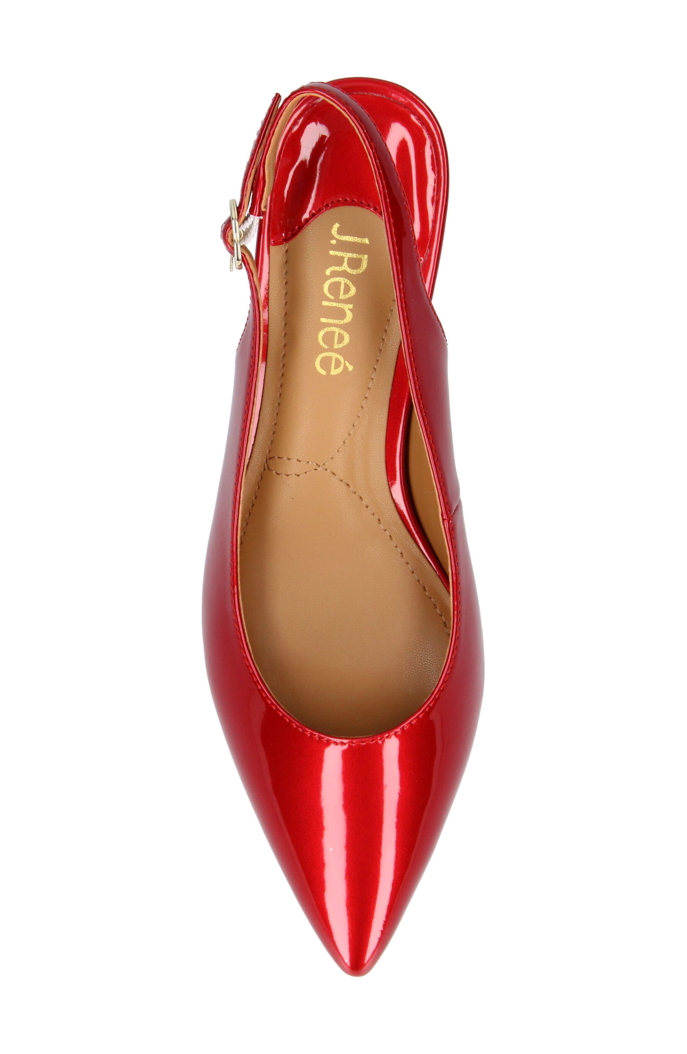 J.Renée Shayanne Slingback Pointed Toe Pump, Alternate, color, RED