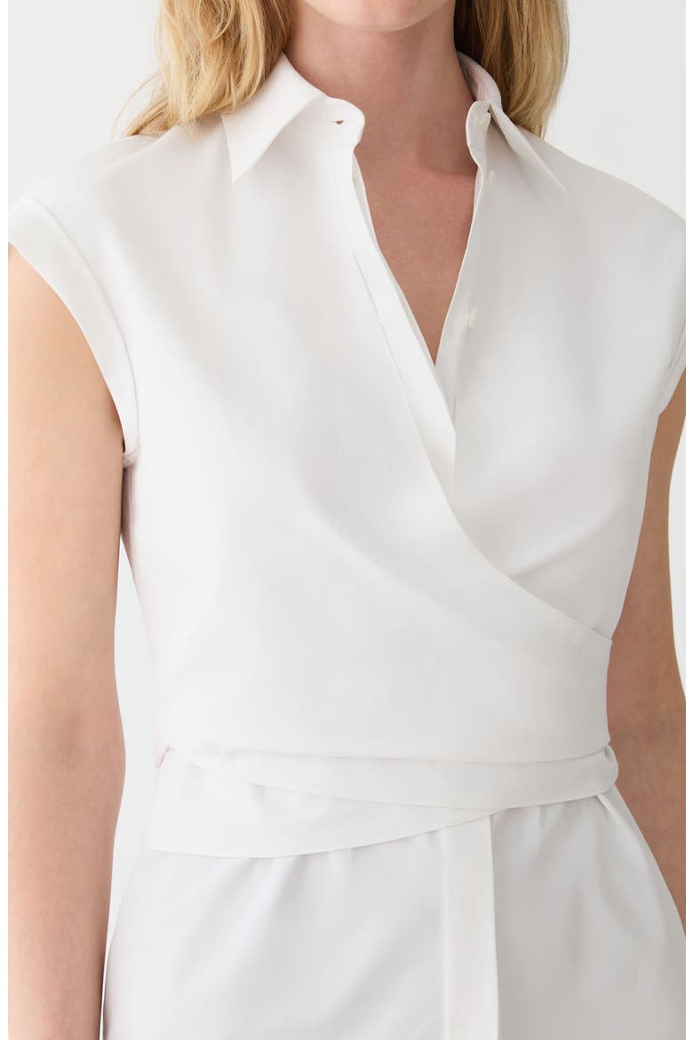 Organic Cotton Poplin Wrap Shirt, Alternate, color, WHITE