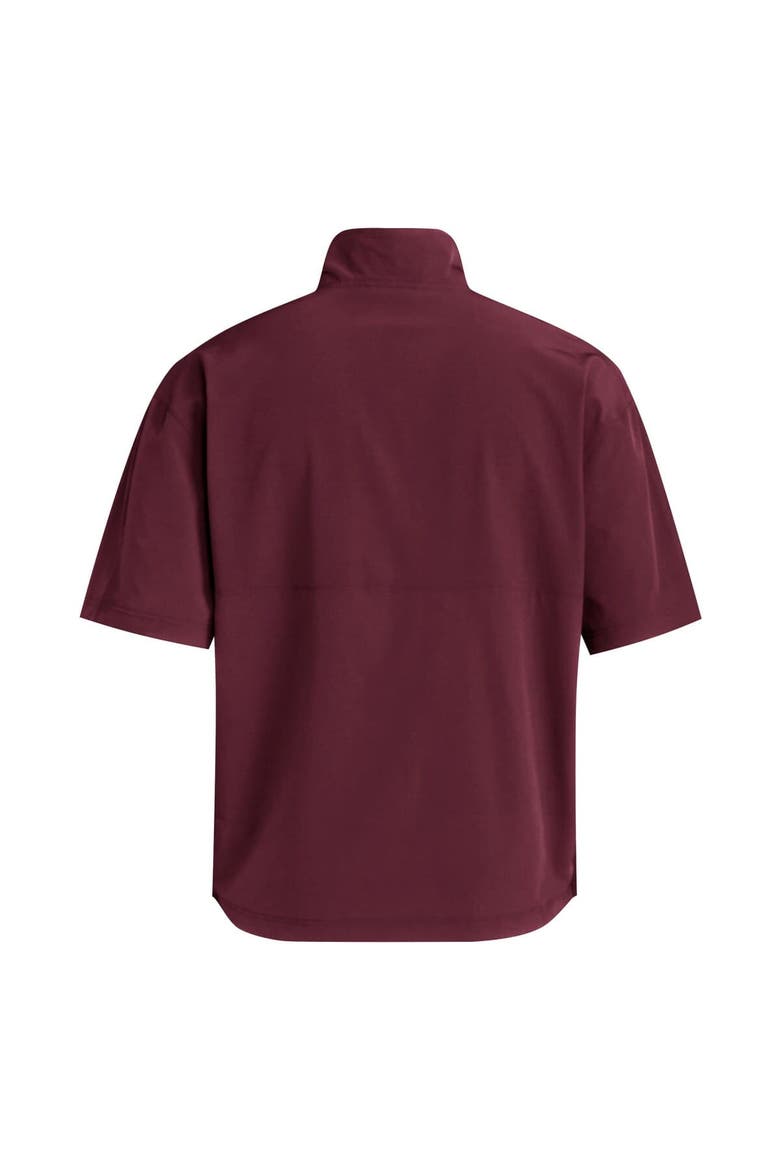 Men's adidas  Maroon Mississippi State Bulldogs Woven Quarter-Zip Short Sleeve Pullover, Alternate, color, Maroon
