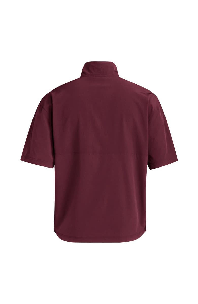 adidas Men's adidas  Maroon Mississippi State Bulldogs Woven Quarter-Zip Short Sleeve Pullover, Alternate, color, Maroon