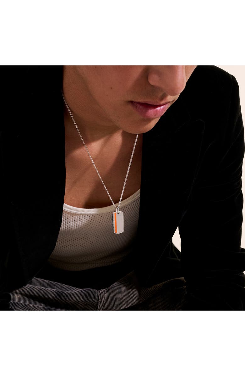 John Hardy TAG NECKLACE STERLING SILVER ENAMEL, Alternate, color, Orange