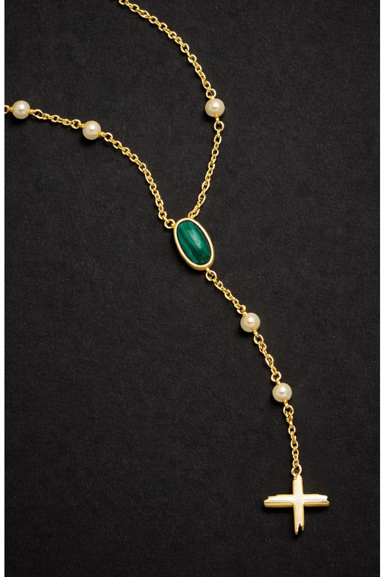 Rosary Necklace In Gold, Alternate, color, Gold