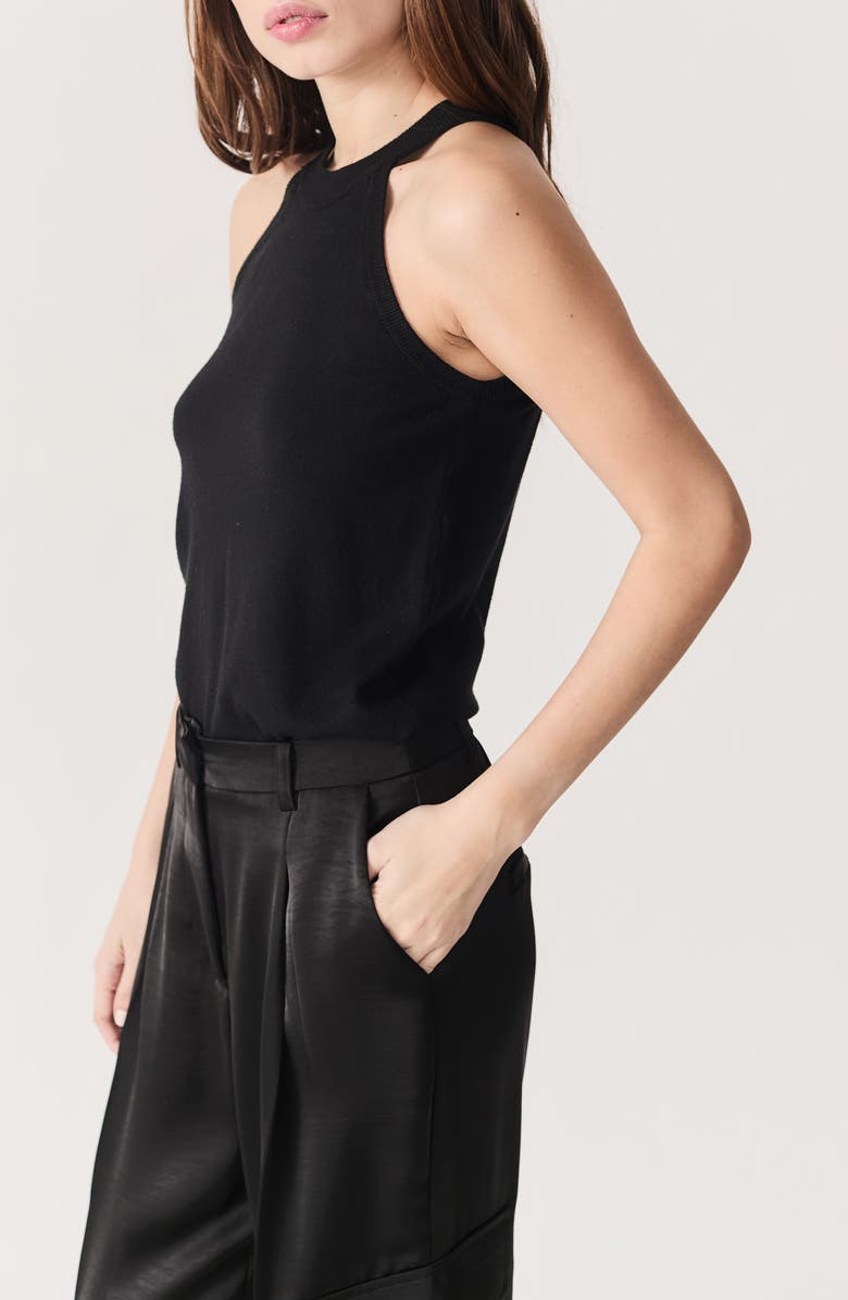 DELUC Cartaxo Halter Neck Sweater Tank, Alternate, color, Black