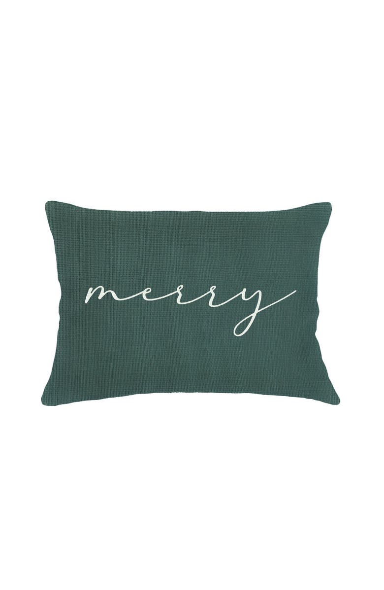 Anaya Merry Linen Pillow with Down Insert, Main, color, Green