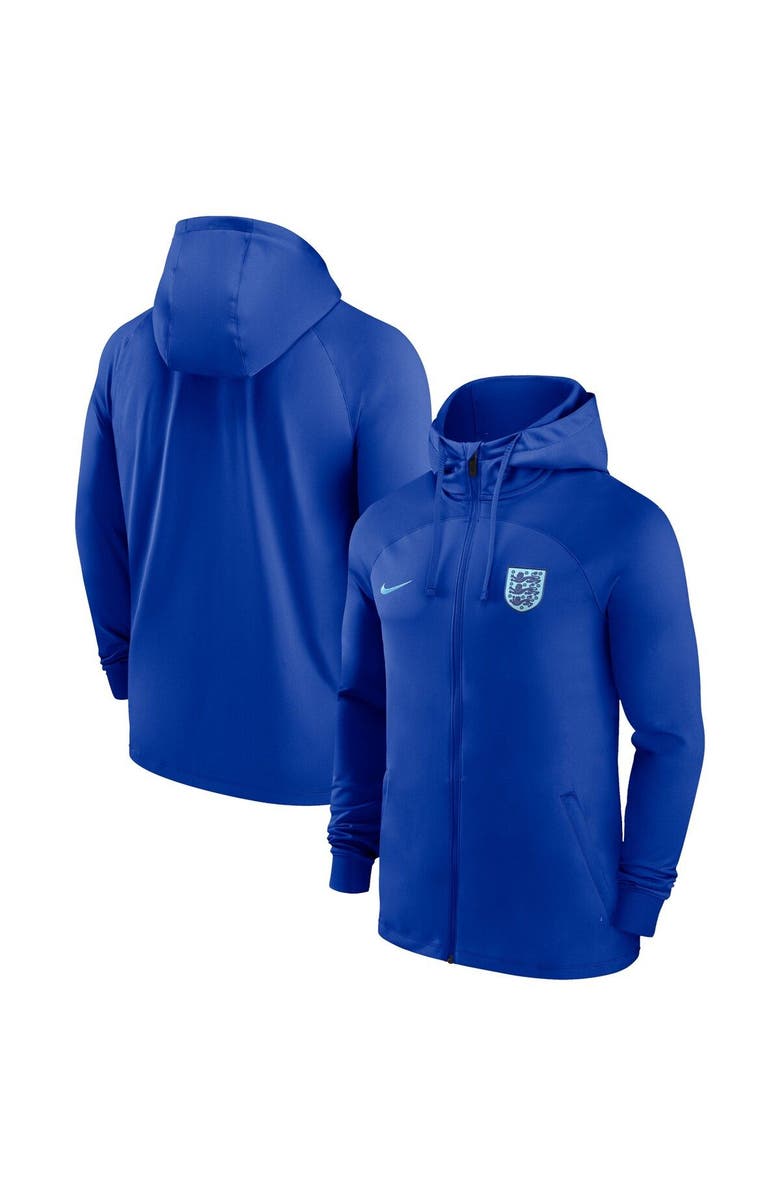 Nike Men's Nike Blue England National Team Strike Raglan Hoodie Full-Zip Track Jacket, Main, color, Blue