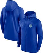 Nike Men's Nike Blue England National Team Strike Raglan Hoodie Full-Zip Track Jacket