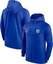Nike Men's Nike Blue England National Team Strike Raglan Hoodie Full-Zip Track Jacket