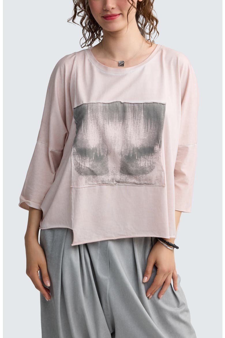 Rowena Two-Tone Patch Pocket Top, Main, color, Rose Quartz-Ash
