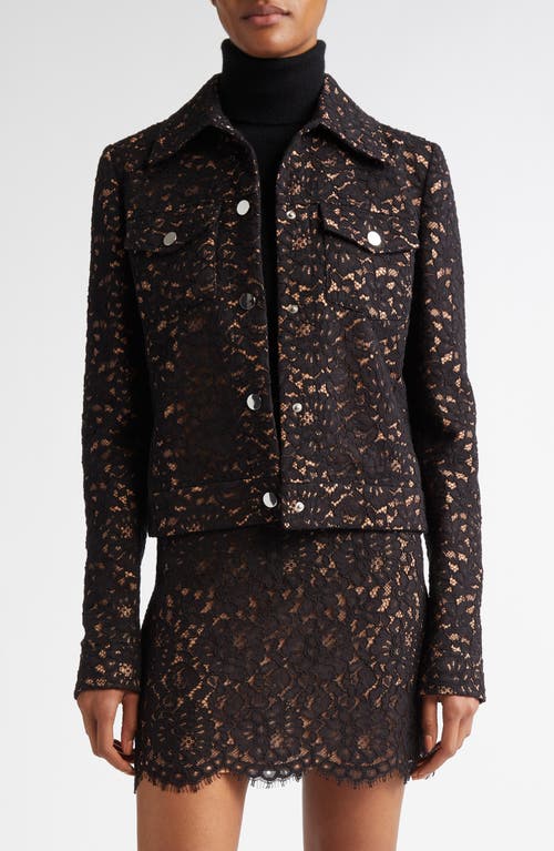 Michael Kors Lace Jean Jacket In Black