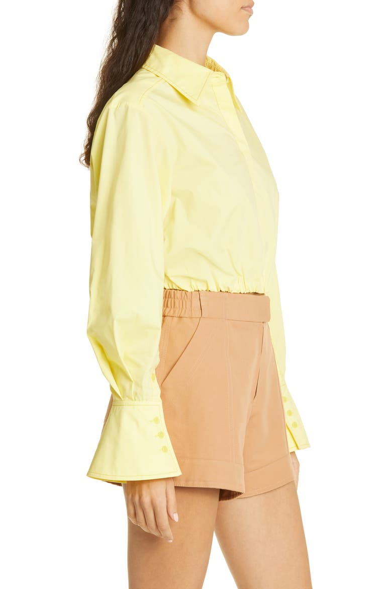 Blythe Cotton Blend Poplin Bubble Shirt, Alternate, color, LIMONCELLO