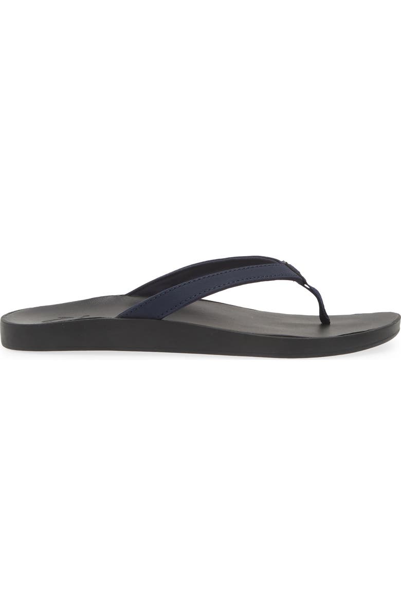 OluKai Puawe Flip Flop, Alternate, color, Deepest Depths / Black