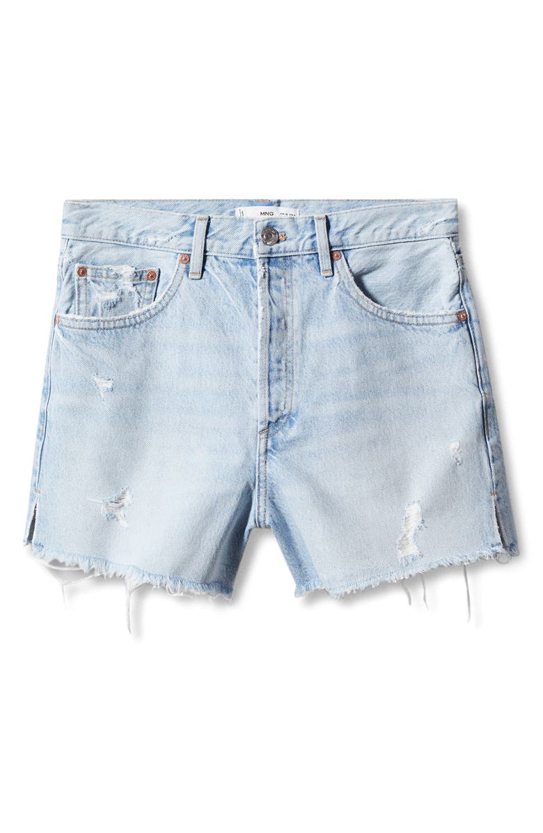 MANGO Cutoff Denim Shorts, Alternate, color,