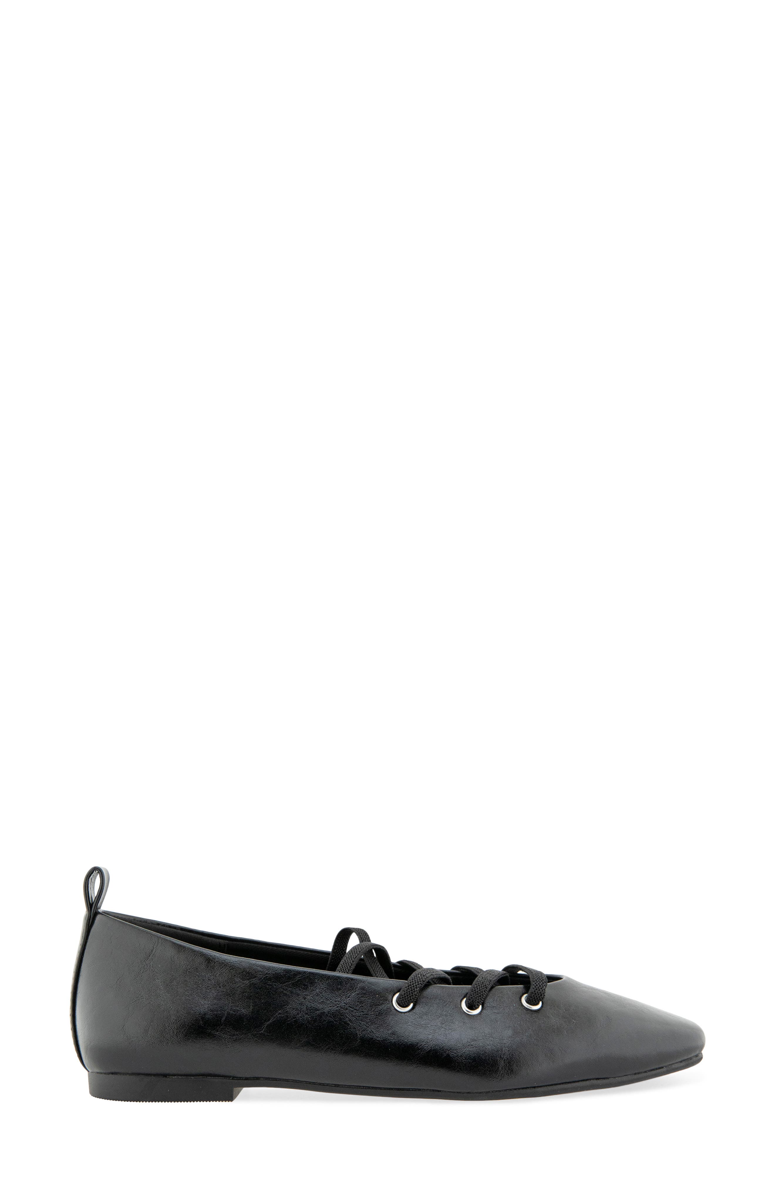 Maxima Lace-Up Flat, Alternate, color, BLACK