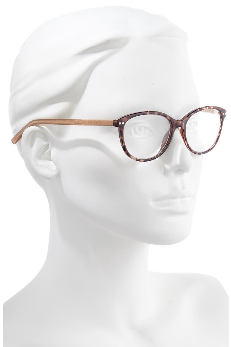 olive 53mm reading glasses, Alternate, color, DARK HAVANA