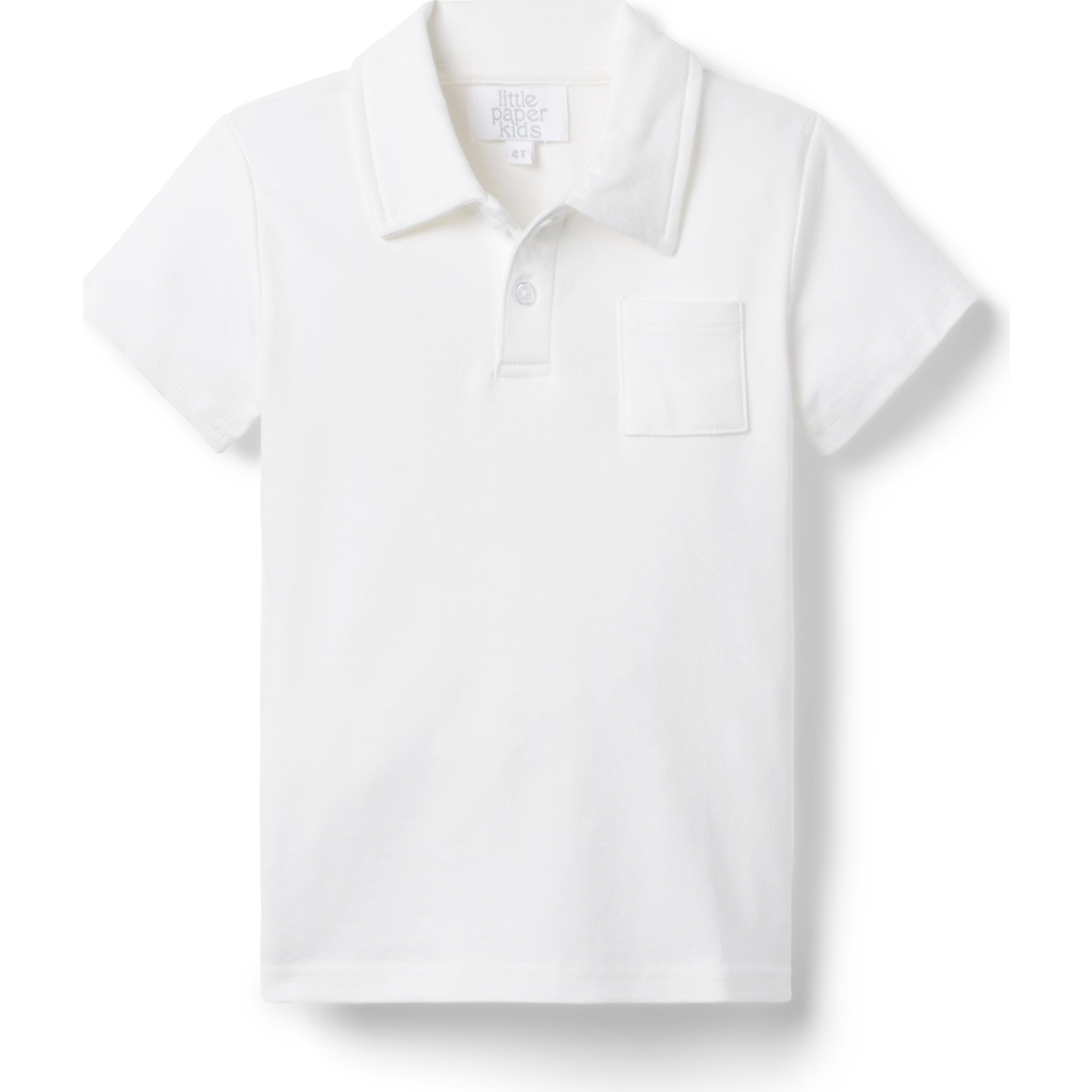Little Paper Kids Archie Polo In White