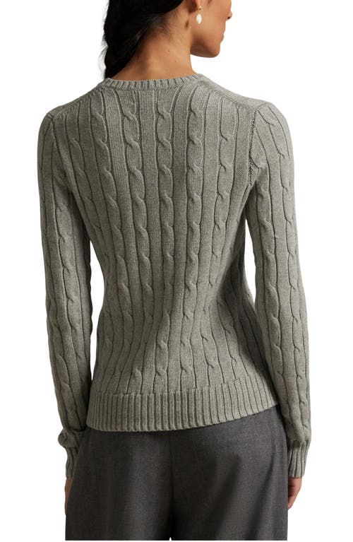Polo Ralph Lauren Cable Cotton Crewneck Sweater In Green