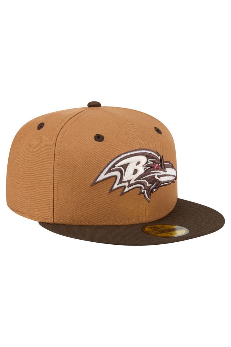 Men's New Era  Light Brown/Dark Brown Baltimore Ravens Two-Tone Walnut 59FIFTY Fitted Hat, Alternate, color, Light Brown