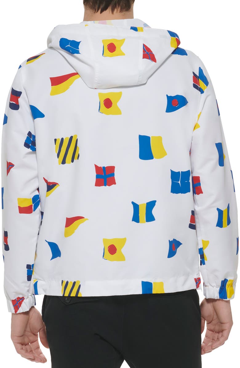 Tommy Hilfiger Lightweight Water Resistant Anorak, Alternate, color, Wht/ Flag Print