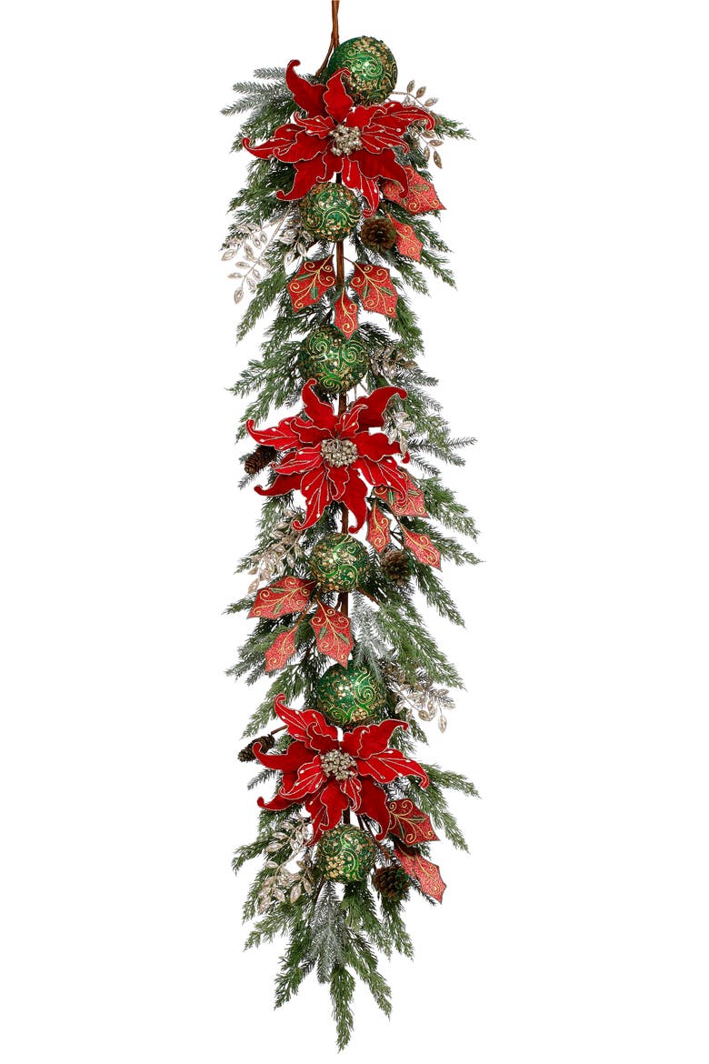 Elegant Floral Garland, Main, color, Red