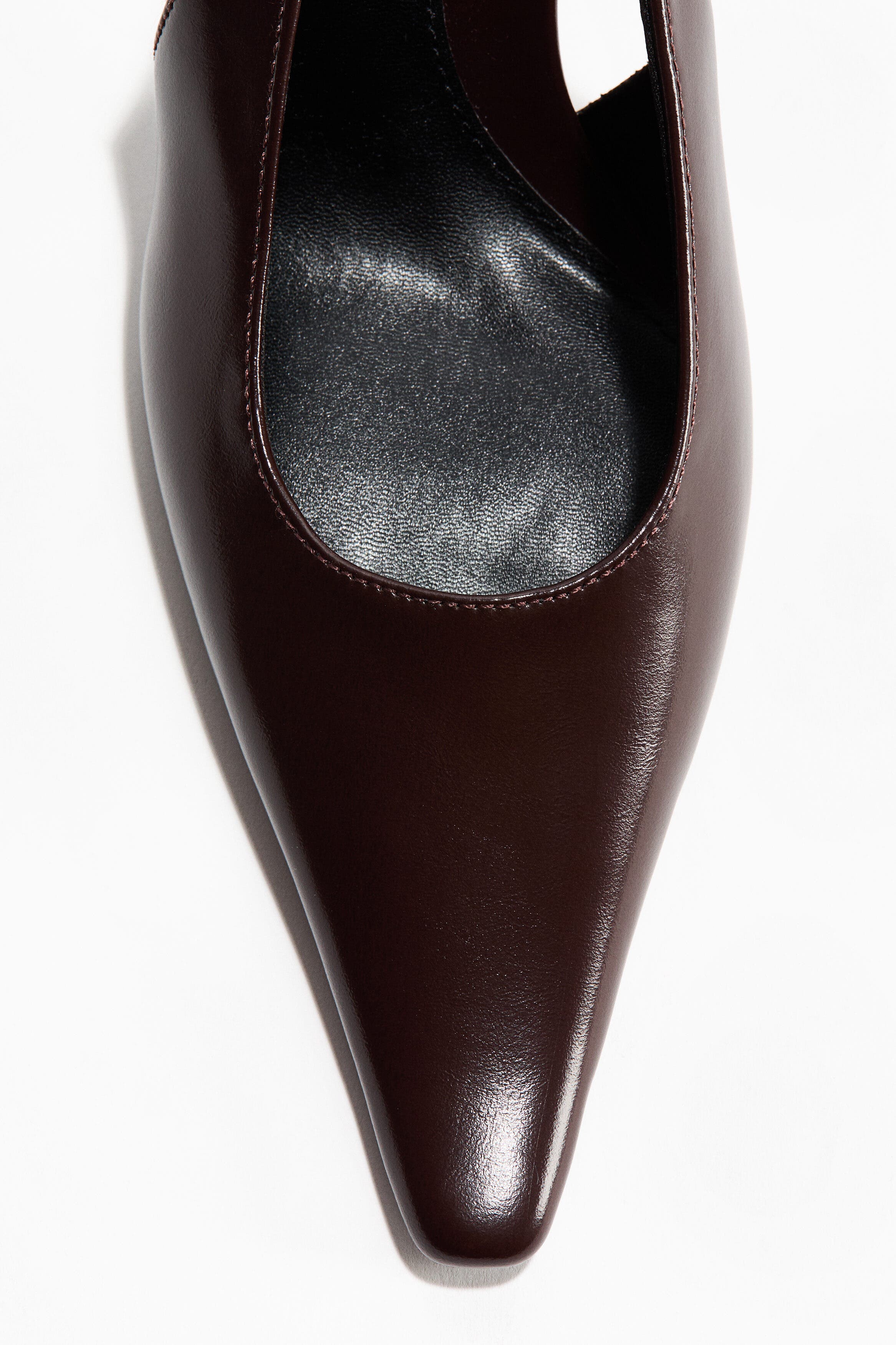H&M Heeled slingbacks, Alternate, color, Dark Brown