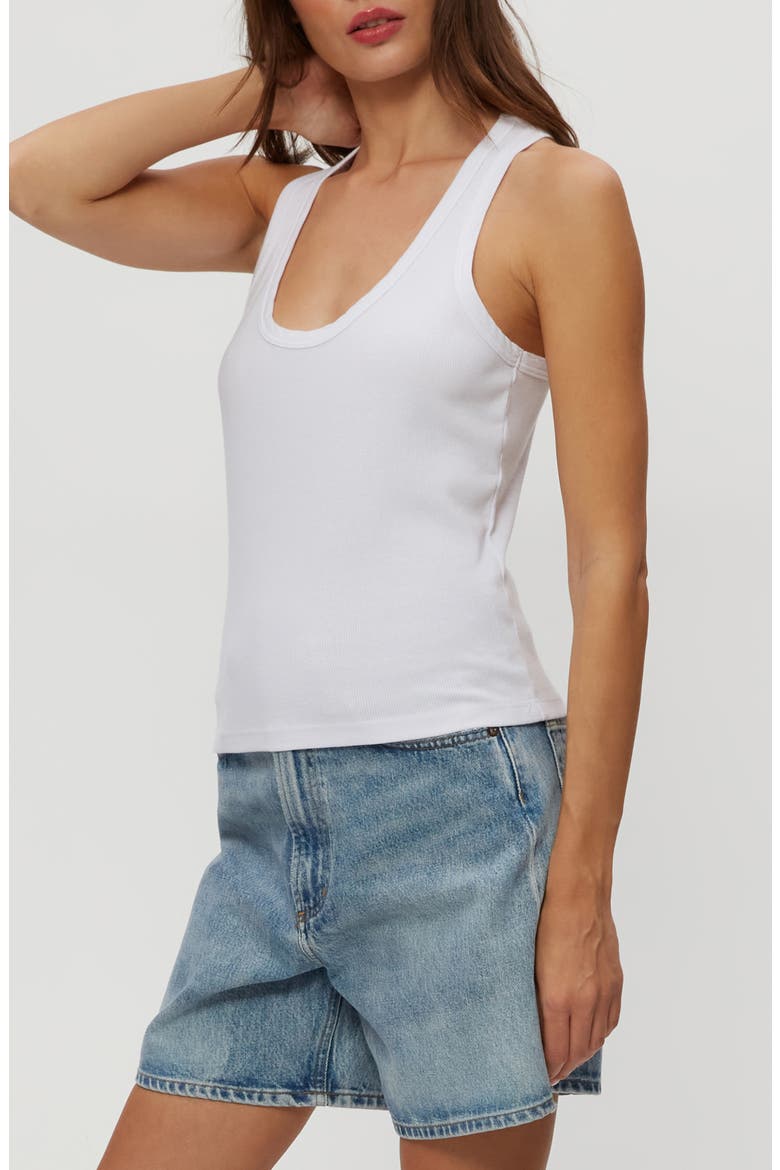 Cher Scoop Neck Tank, Alternate, color, WHITE
