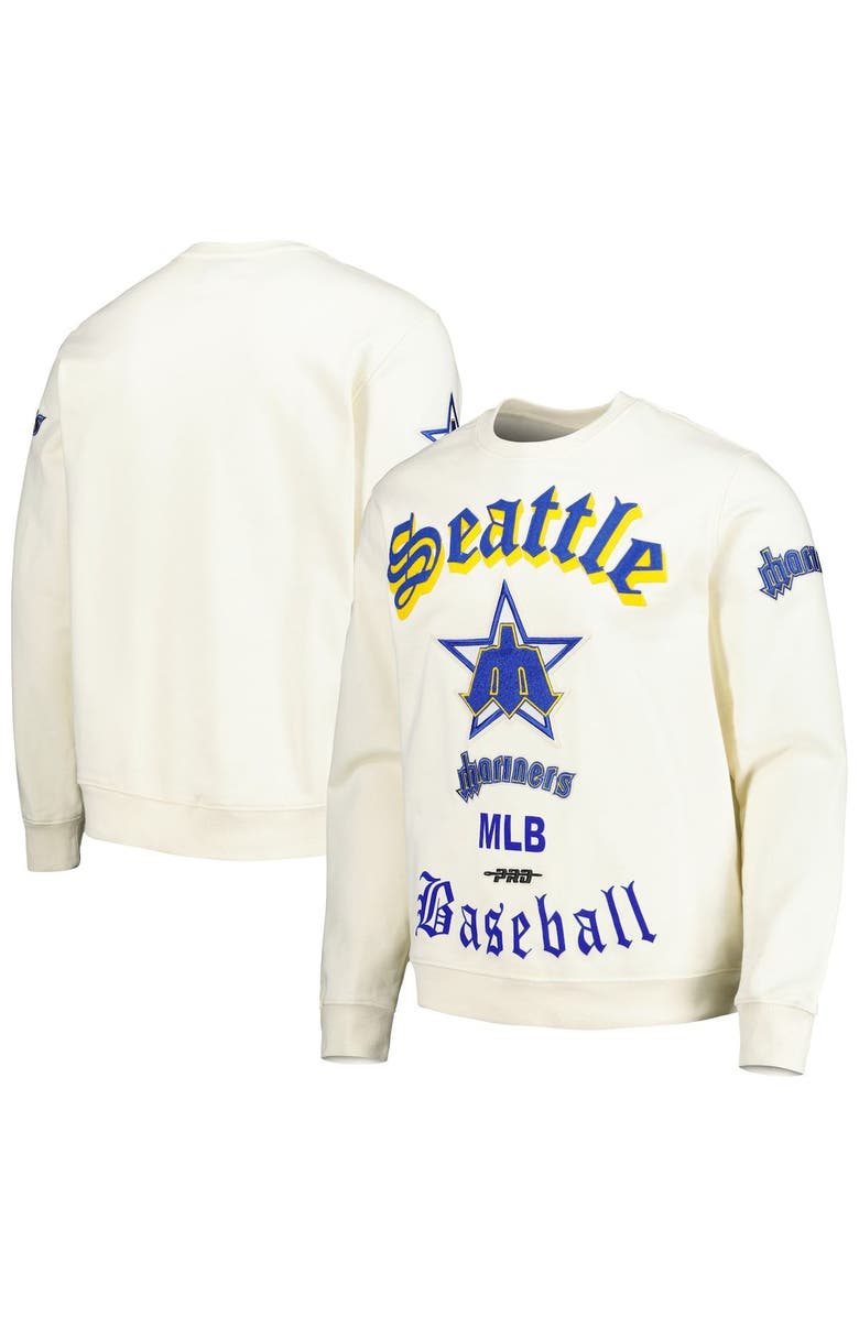 PRO STANDARD Men's Pro Standard Cream Seattle Mariners Retro Old English Pullover Sweatshirt, Main, color, Cream