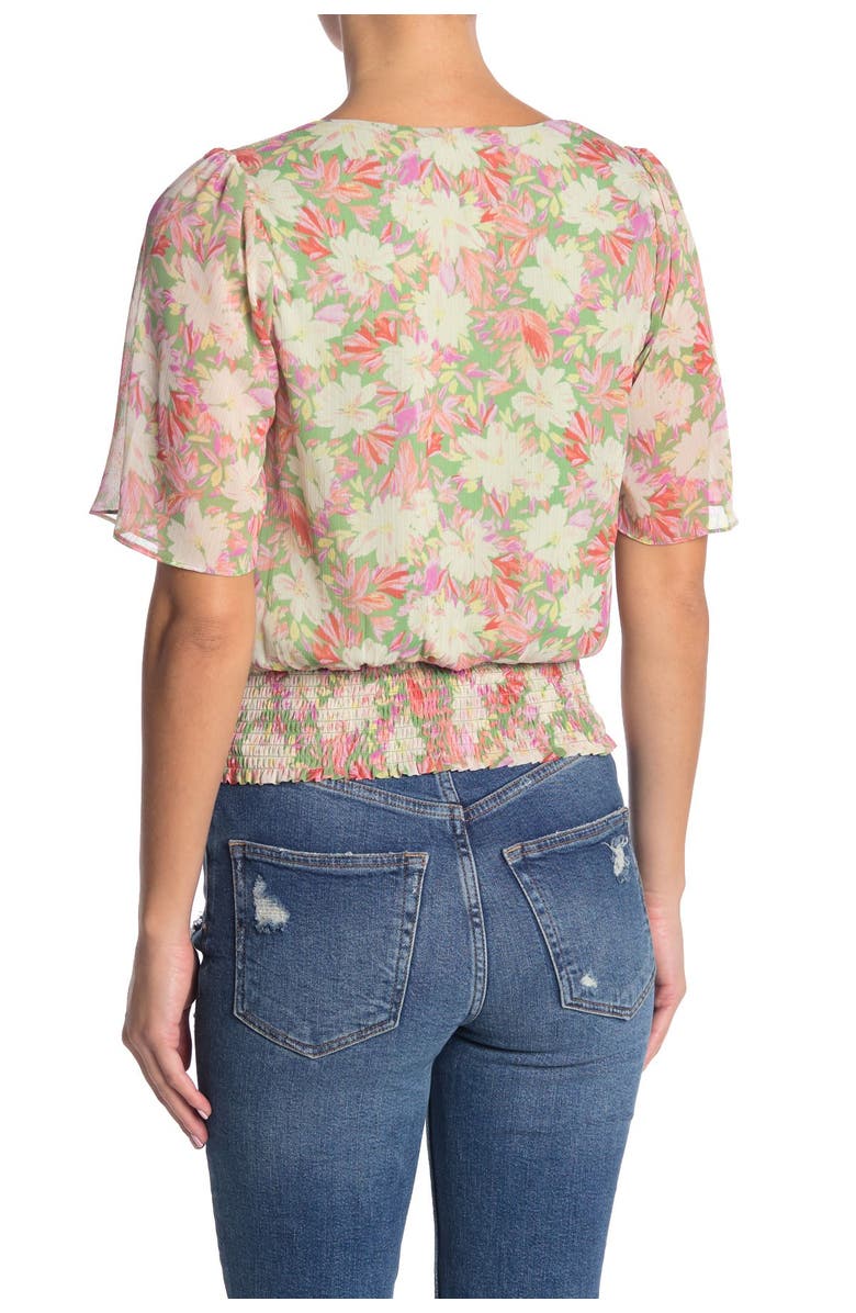 All in Favor Surplice Flutter Sleeve Blouse, Main, color, 