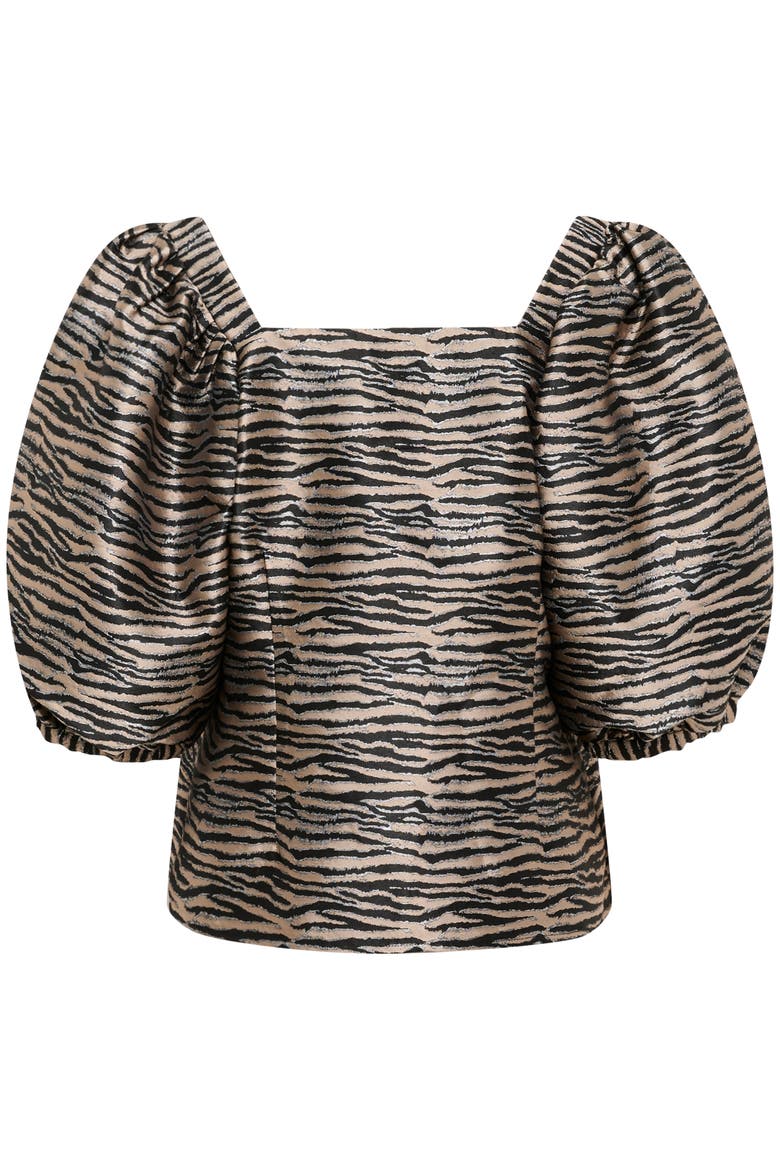 SLElowen Sonnia Square Neck Blouse, Alternate, color, Zebra Jacquard