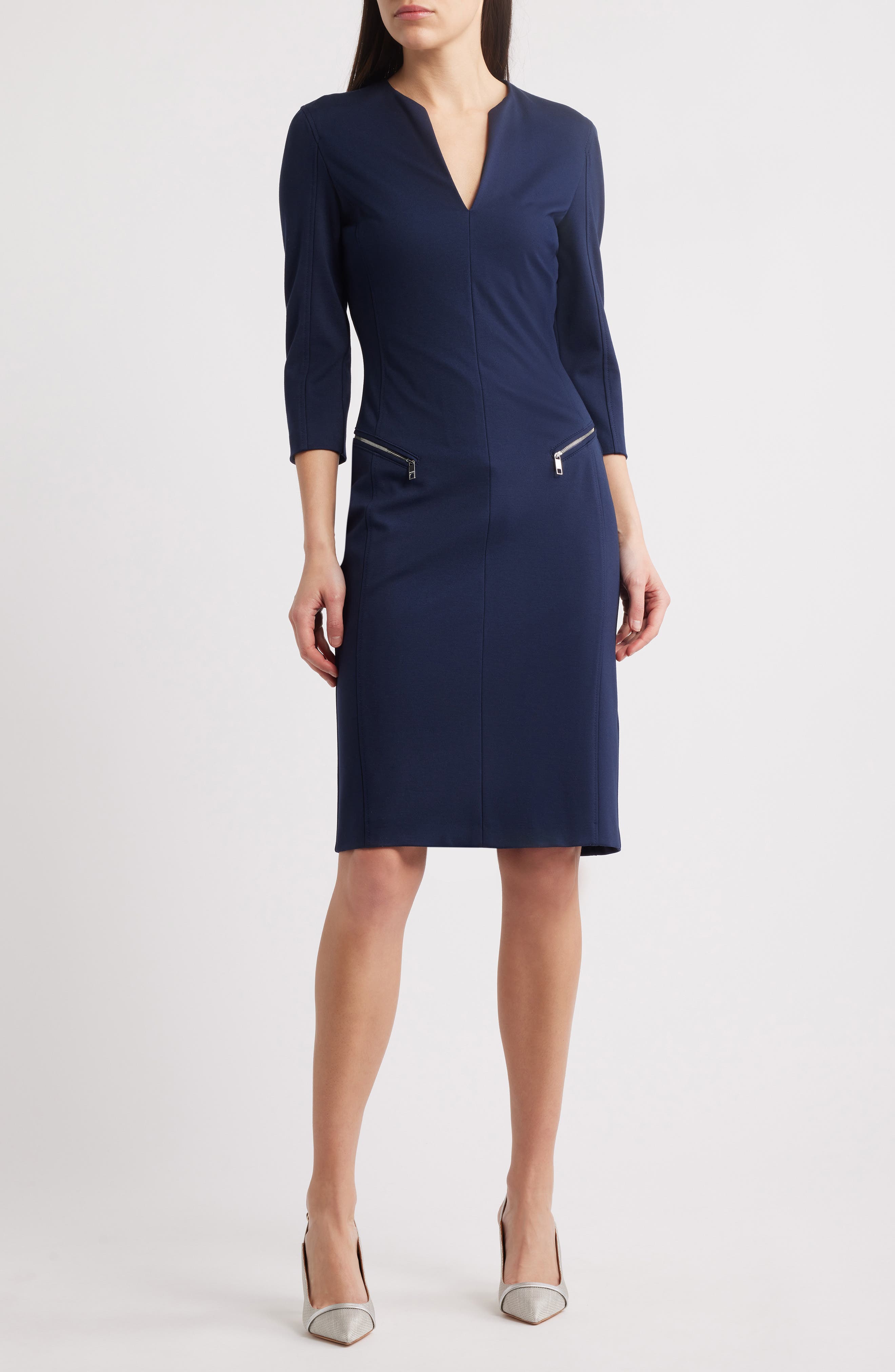 BOSS Dalmar Split Neck Dress