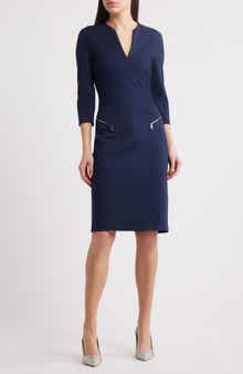 BOSS Dalmar Split Neck Dress