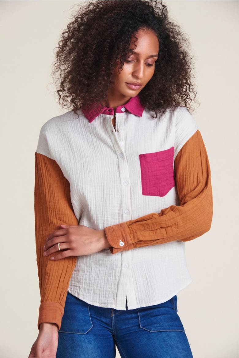 The Claudia Shirt, Alternate, color, Cream