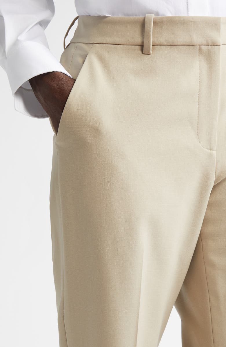 Lafayette 148 New York Clinton Stretch Wool Ankle Pants, Alternate, color, Plaster