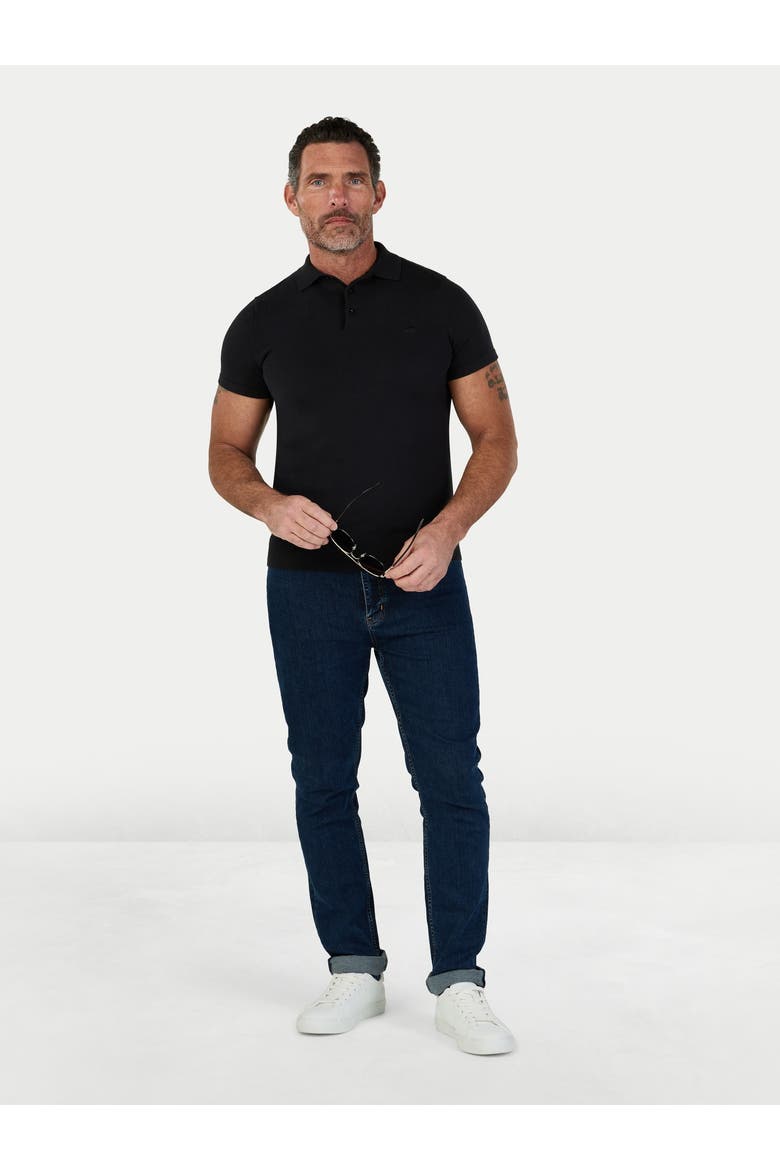 Short Sleeve Knitted Polo Shirt, Alternate, color, Black